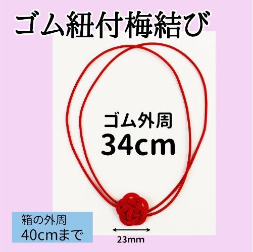 ゴム紐付水引梅結び／ゴム紐円周34cm 100個入 | 《公式》老舗水引屋