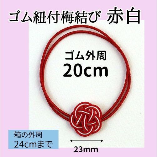 ゴム紐付水引梅結び 紅白／ゴム紐外周20cm 200個入 | 《公式》老舗水引